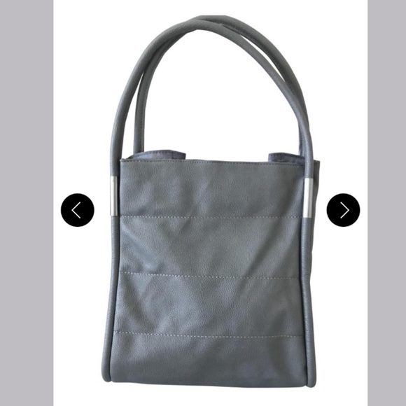 Neiman Marcus Handbags - NWOT Neiman Marcus Pebbled Gray Faux Leather Tote
